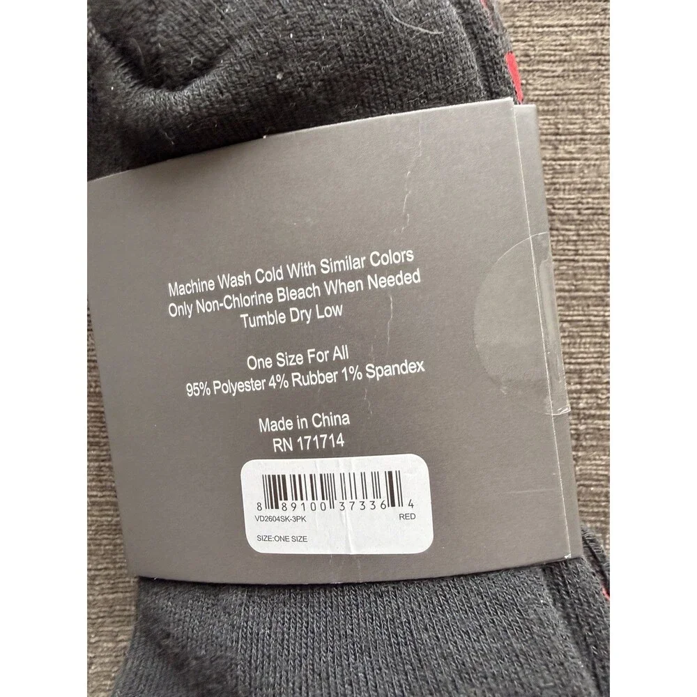 NWT Von Dutch Men's Crew Socks 3 Pairs Black Red Yellow White Check Flame Design